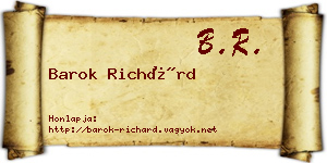 Barok Richárd névjegykártya