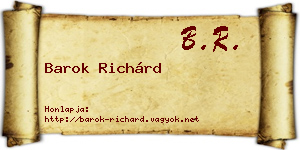 Barok Richárd névjegykártya